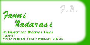 fanni madarasi business card